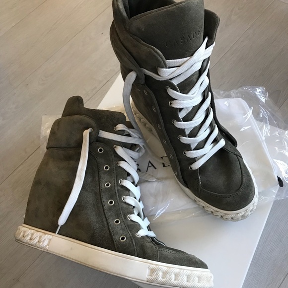 olive color sneakers